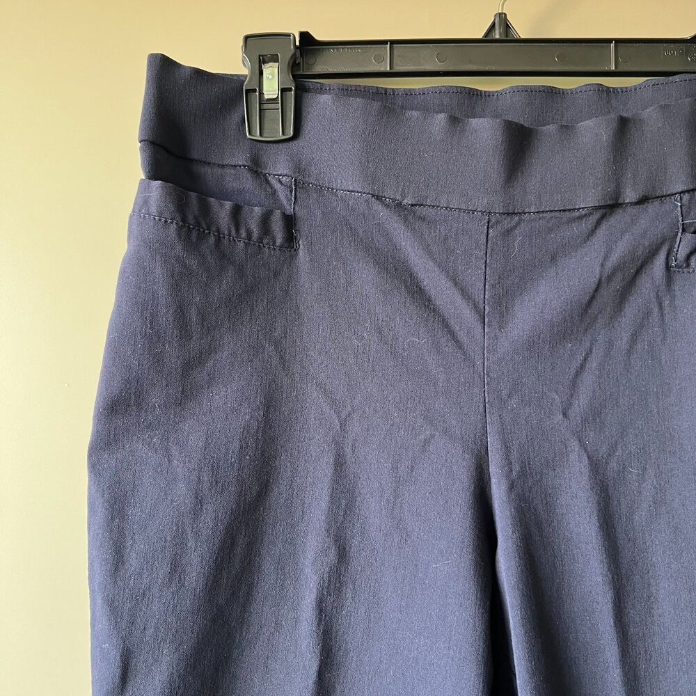 Briggs Pants Womens 12P Navy Blue‎ Stretch Pull On Capri Rayon Comfort Pocket - Picture 7 of 16